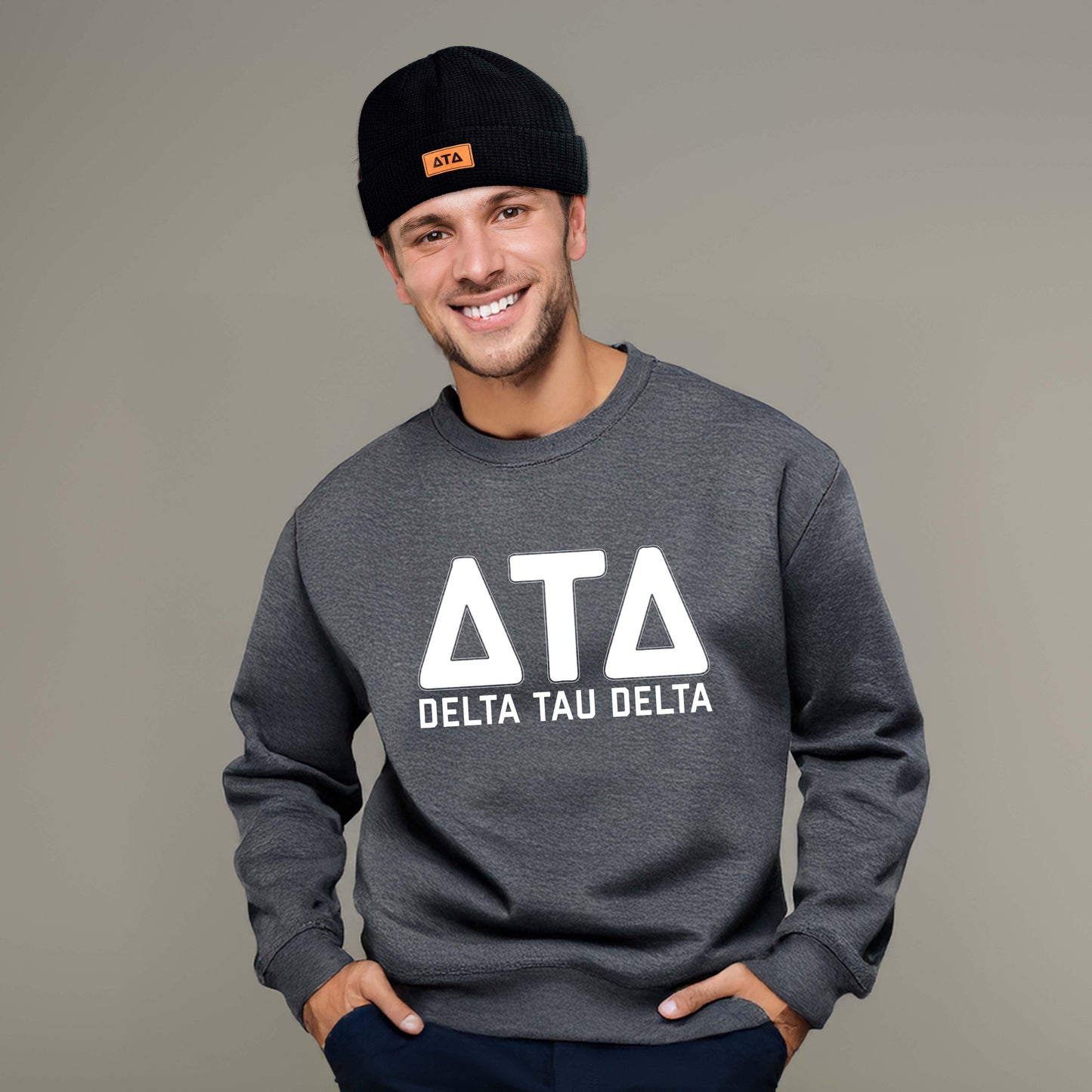 Alpha Epsilon Pi Fraternity Beanie Hat - Black Winter Hat w/ Greek Letters Patch