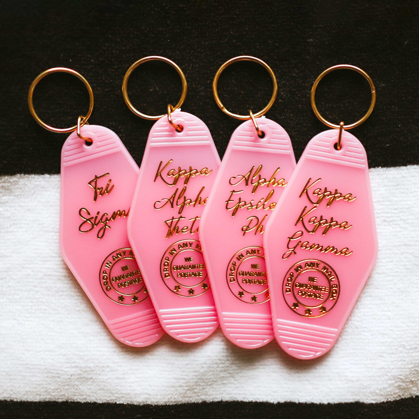 Alpha Phi Motel Keychain