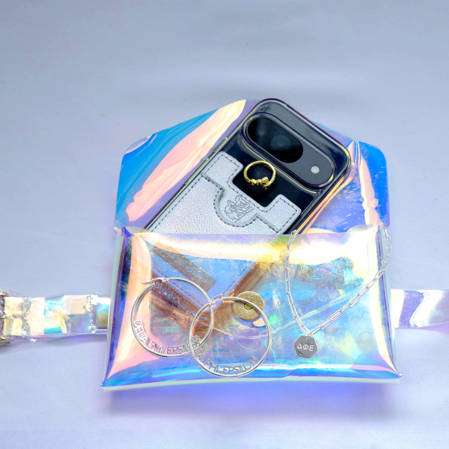 Alpha Gamma Delta Holographic Belted Fanny Pack