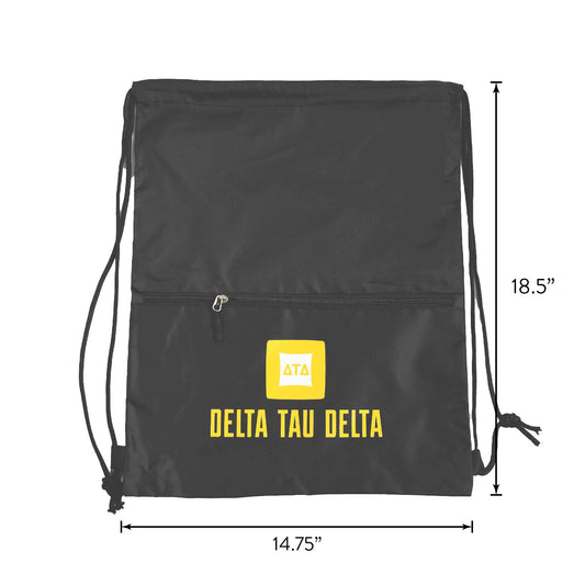 Pi Kappa Phi Fraternity Drawstring Backpack, Black