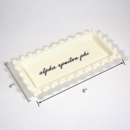 Delta Phi Epsilon Jewelry Dish - Rectangular Cursive Script Sorority Name