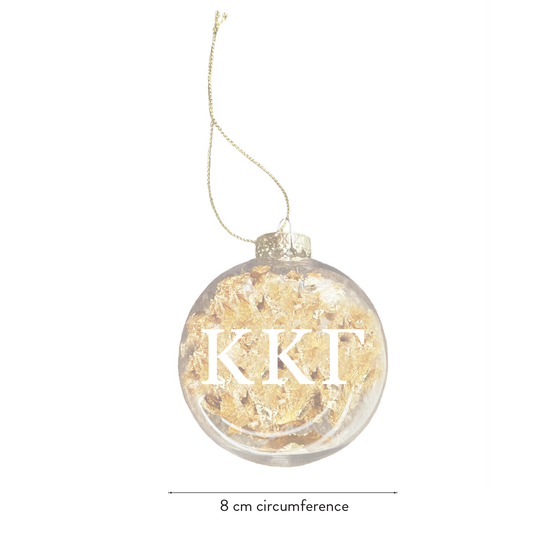 Alpha Xi Delta Ornament - Clear Plastic Ball Ornament with Gold Foil
