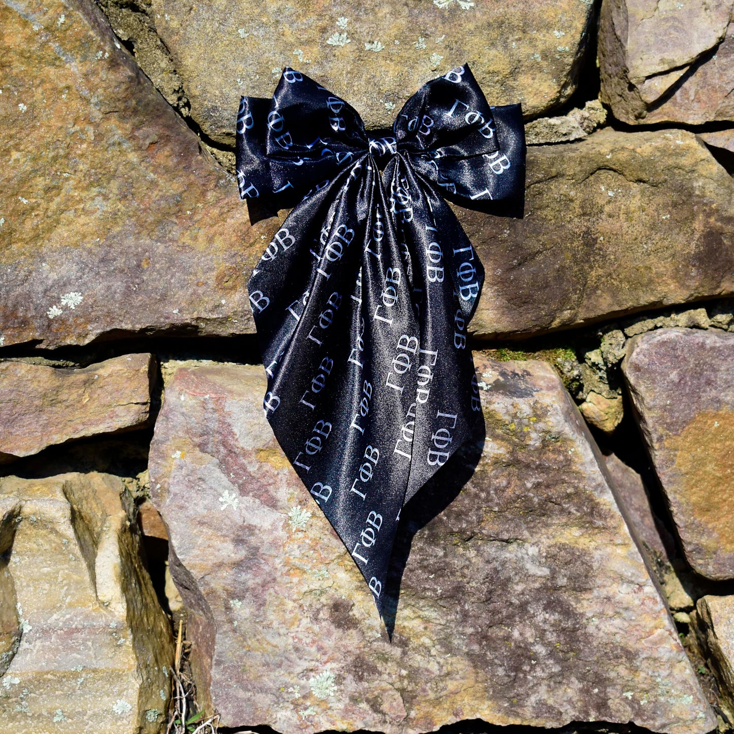 Alpha Chi Omega Greek Letters Hair Bow