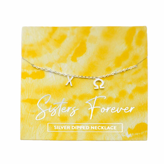 Chi Omega Silver Greek Letters Necklace