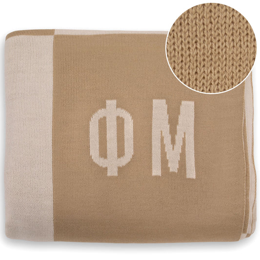 Phi Mu Blanket - Acrylic Knit Checkered Blanket