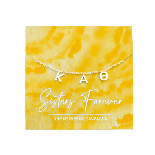 Kappa Alpha Theta Silver Greek Letters Necklace