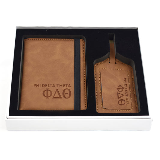 Phi Delta Theta Passport Holder & Luggage Tag Travel Gift Set