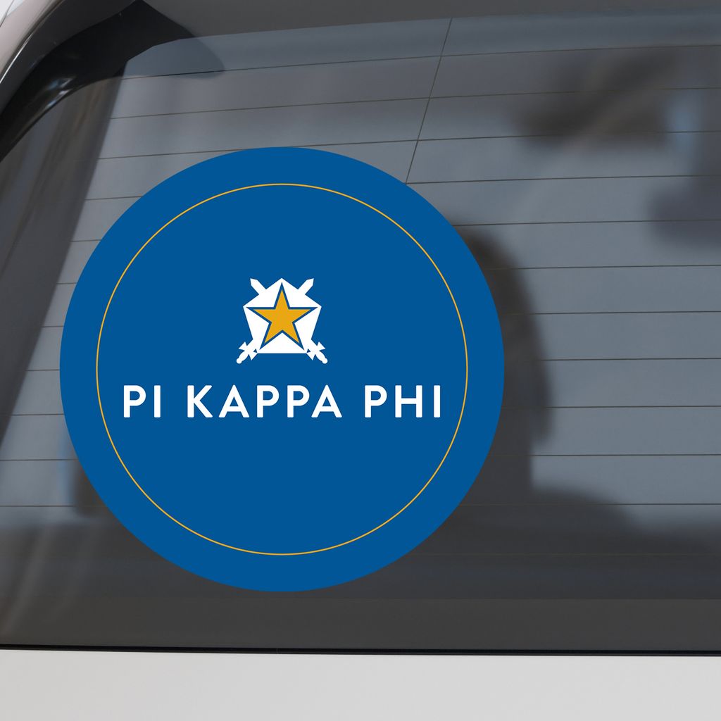 Pi Kappa Phi Fraternity Car Decal Sticker- Full Color Circle Logo