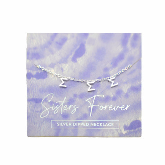 Tri Sigma Silver Greek Letters Necklace