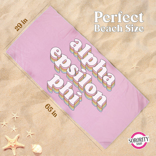 Alpha Epsilon Phi Plush Retro Beach Towel
