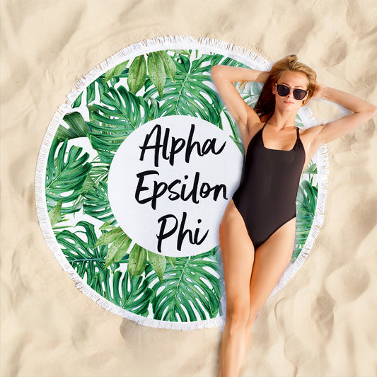 Alpha Epsilon Phi Palm Leaf Fringe Towel Blanket