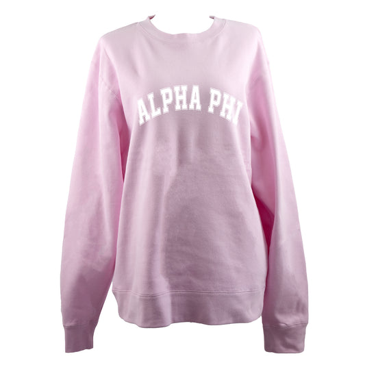 Alpha Phi Sweatshirt- Crewneck Varsity Letters Design