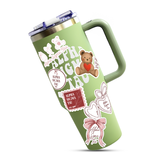 Alpha Sigma Tau Sticker Sheet- Teddy Bears and Sisterhood Love Theme