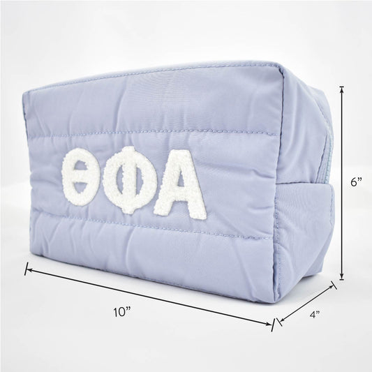 Theta Phi Alpha Makeup Bag - Puffer Style with Sorority Letters