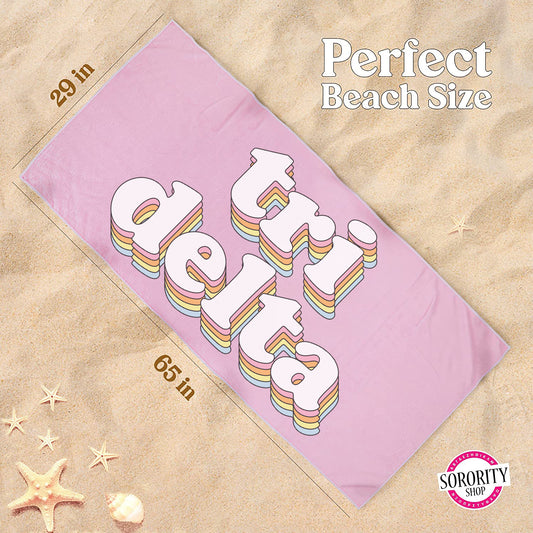 Delta Delta Delta Plush Retro Beach Towel