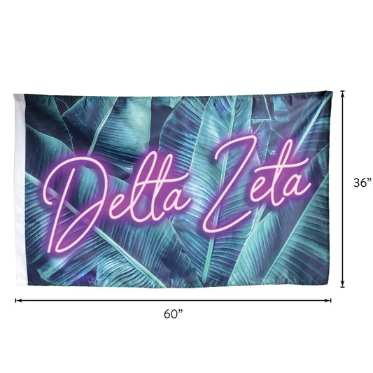 Sigma Sigma Sigma Neon Palm Flag