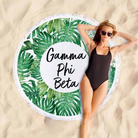 Gamma Phi Beta Palm Leaf Fringe Towel Blanket