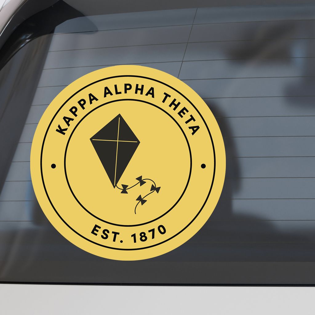 Kappa Alpha Theta Sorority Car Decal Sticker- Full Color Circle Logo