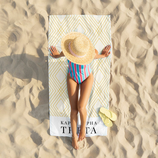 Kappa Alpha Theta Beach Towel- Lightweight Brand Design