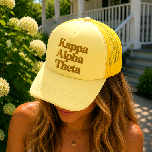 Kappa Alpha Theta Baseball Cap, Mesh Trucker-Style Hat