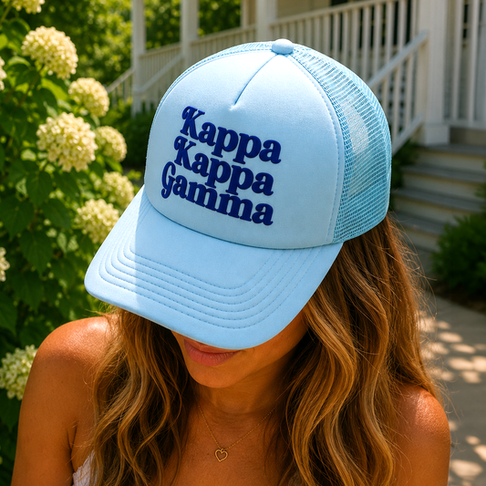Kappa Kappa Gamma Baseball Cap, Mesh Trucker-Style Hat