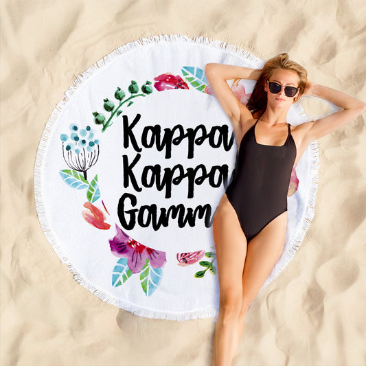 Kappa Kappa Gamma Floral Fringe Towel Blanket