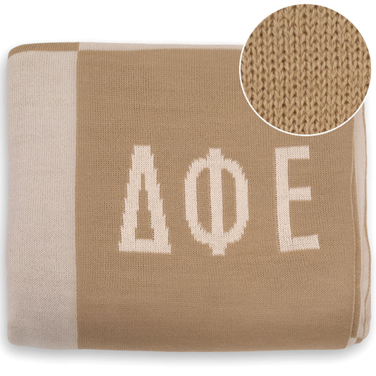 Delta Phi Epsilon Blanket - Acrylic Knit Checkered Blanket