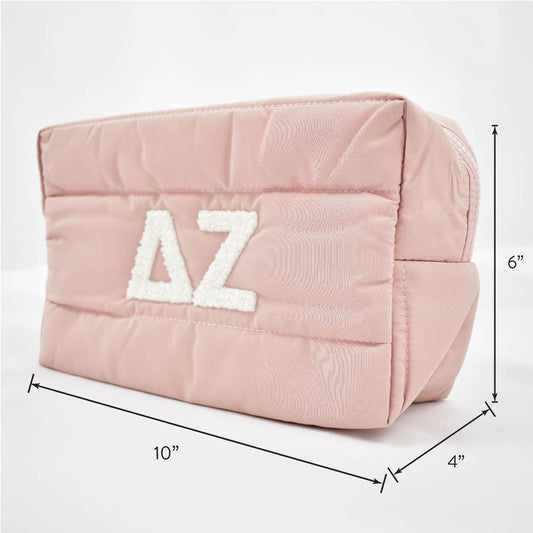Delta Gamma Makeup Bag - Puffer Style with Sorority Letters