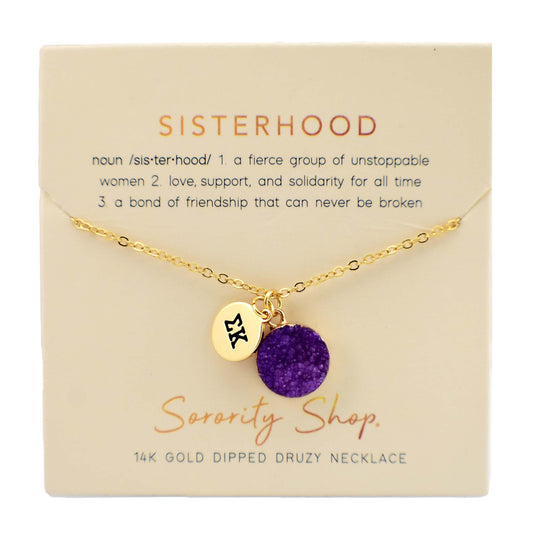 Sigma Kappa Sisterhood Druzy Necklace