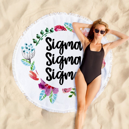Sigma Sigma Sigma Floral Fringe Towel Blanket