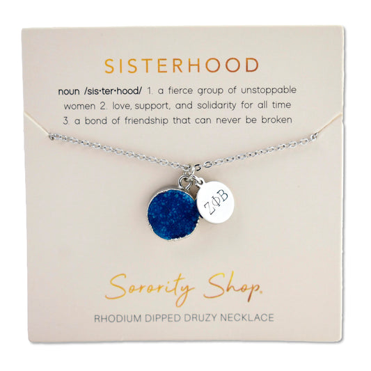 Zeta Phi Beta Sisterhood Druzy Necklace