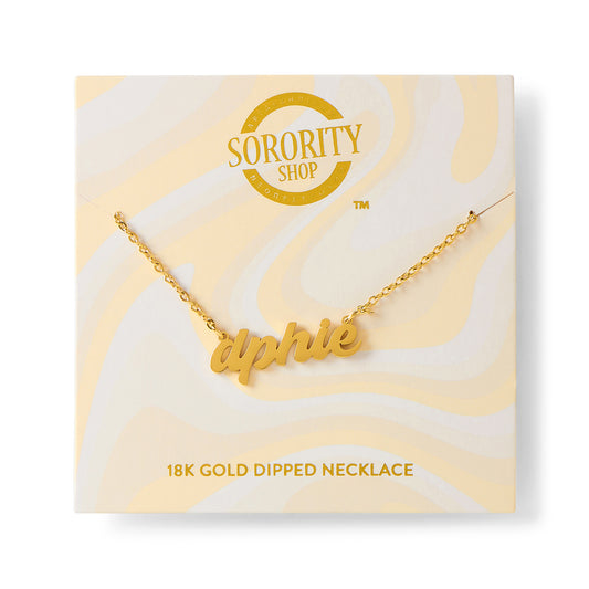 Delta Phi Epsilon Retro Design Necklace