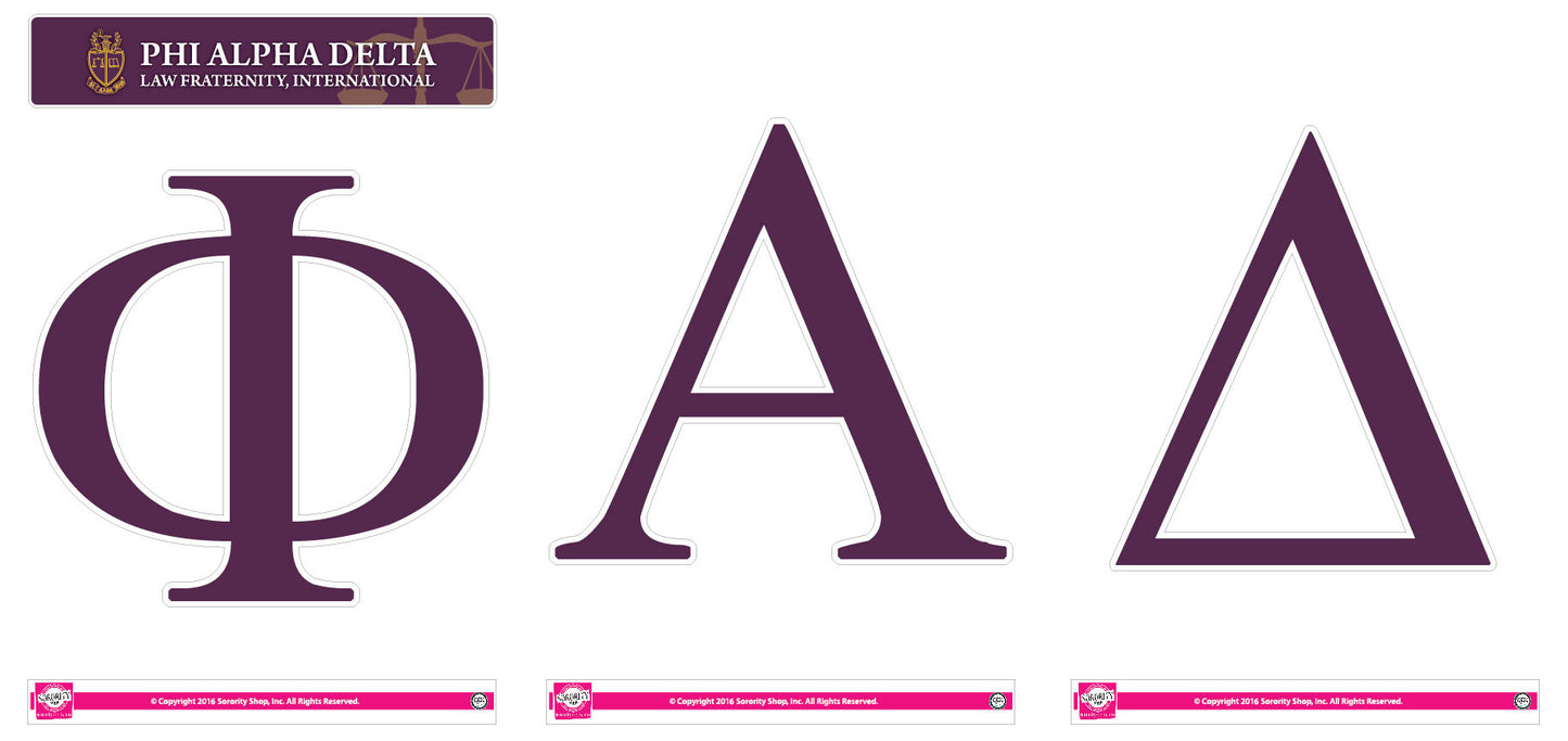Phi Alpha Delta <br> Jumbo Letter Decals