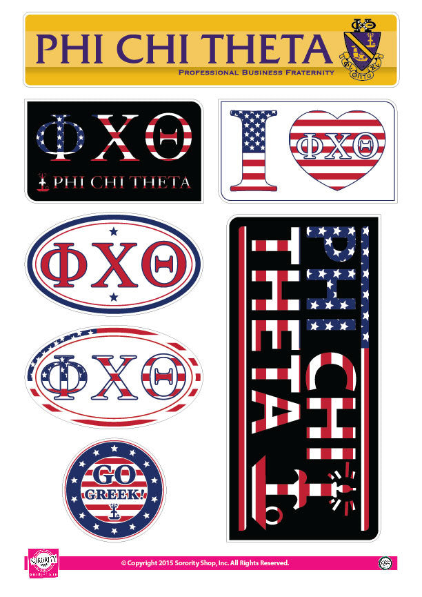 Phi Chi Theta <br> American Stickers