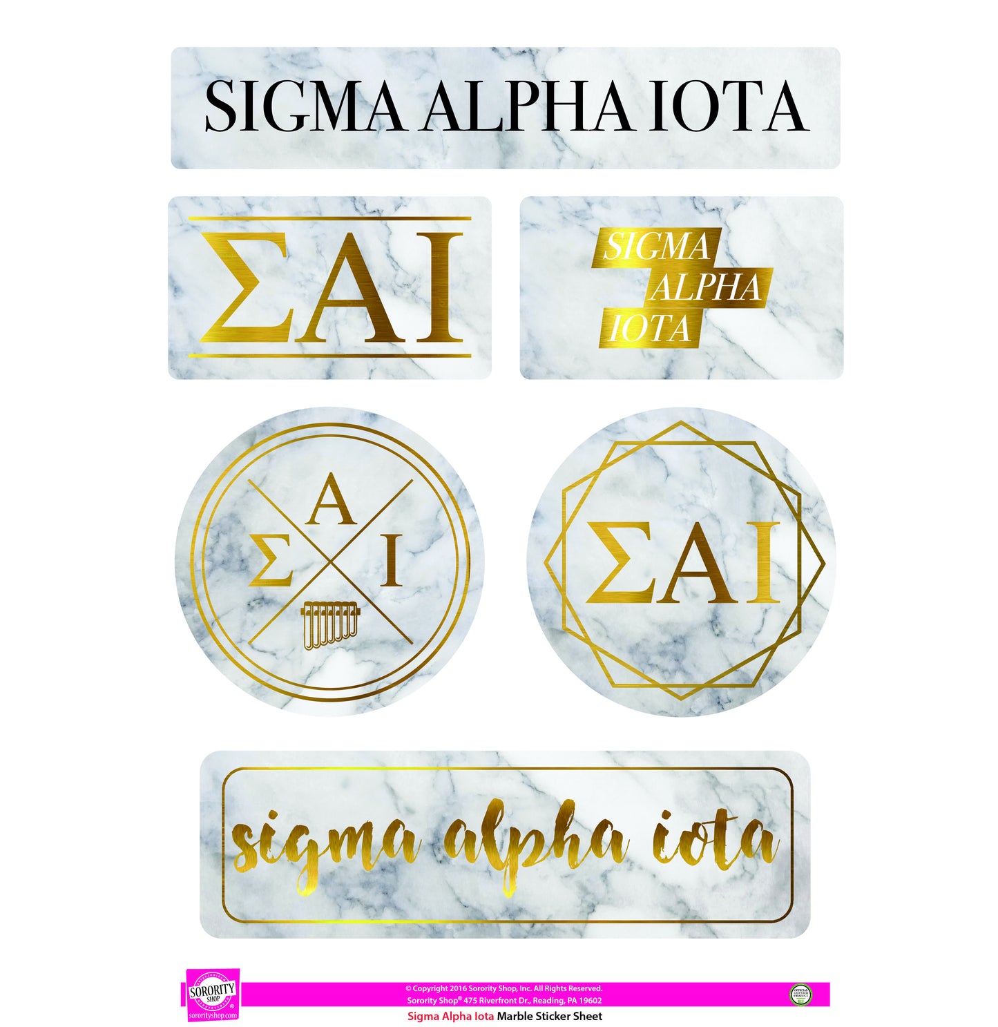 Sigma Alpha Iota Marble Sticker Sheet