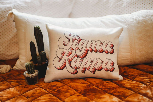 Sigma Kappa Retro Throw Pillow