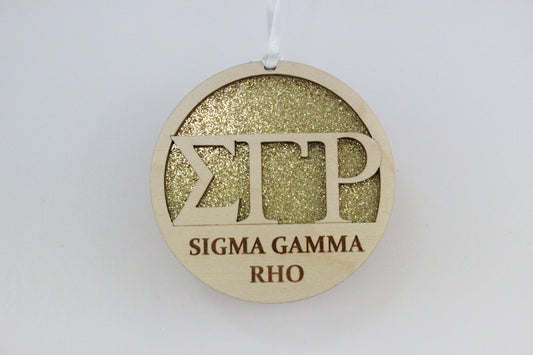 Sigma Gamma Rho - Laser Carved Ornament - 3" Round