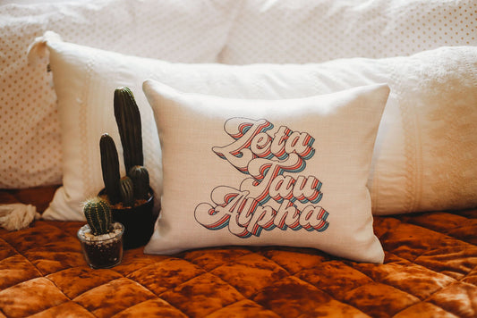 Zeta Tau Alpha Retro Throw Pillow