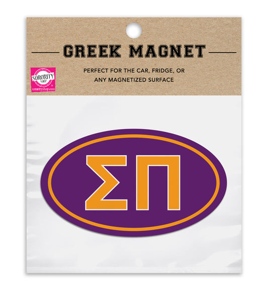 Sigma Pi Oval Fraternity Car Magnet Set of 2