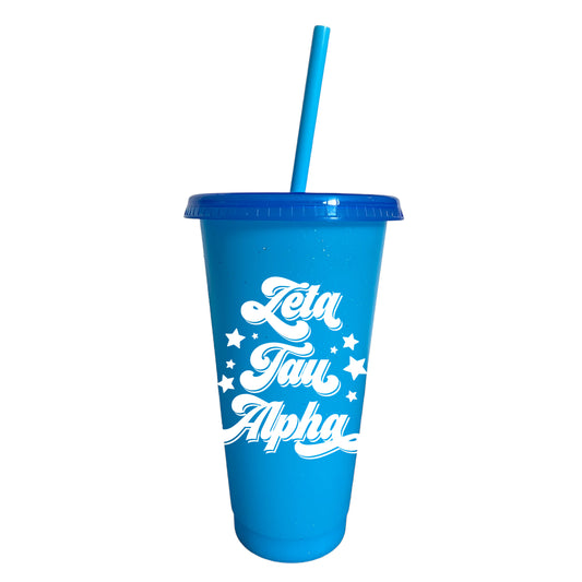 Zeta Tau Alpha Glitter Color Changing Cup 4-Pack