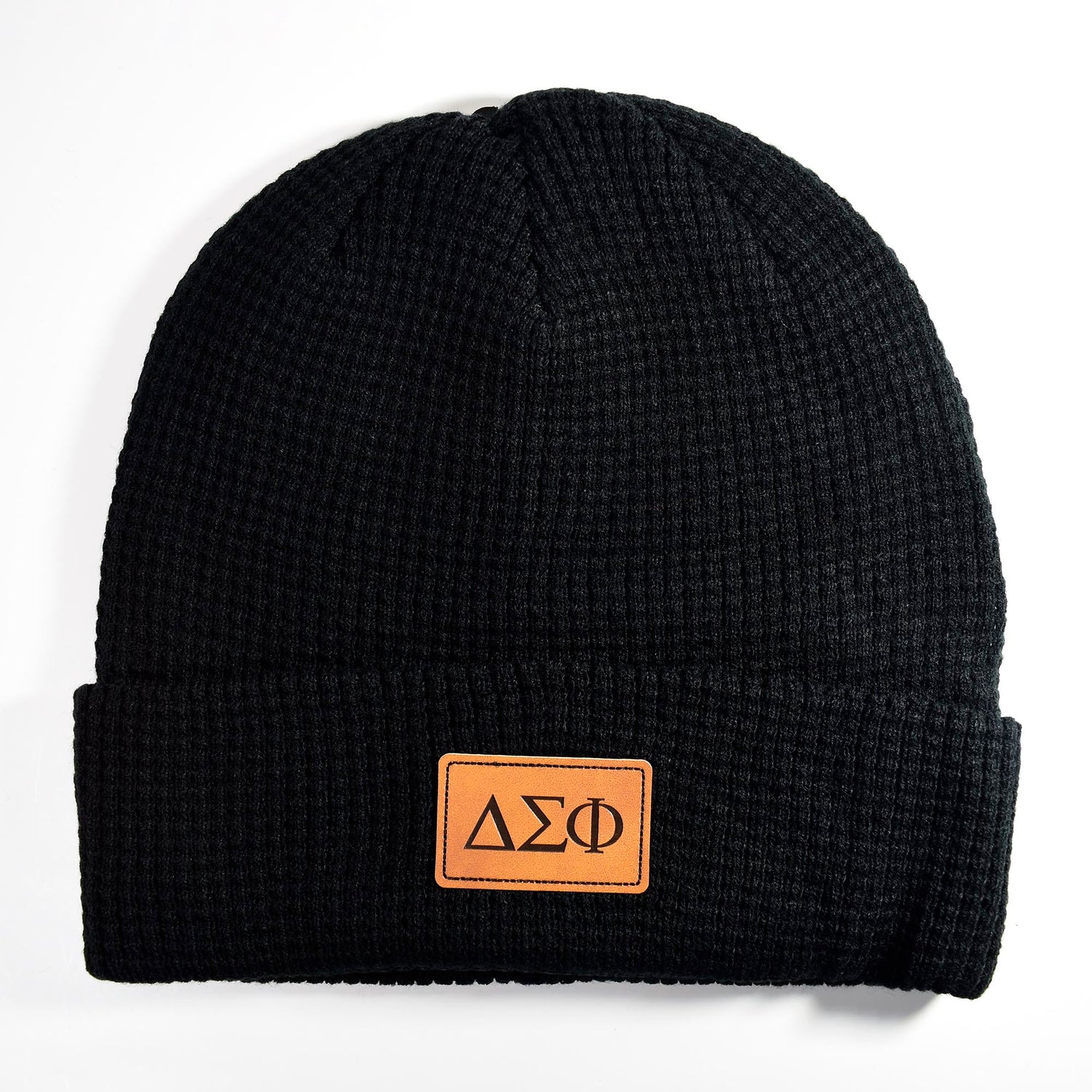 Fraternity Beanie Hats - Black Winter Hats with Greek Letters Patch