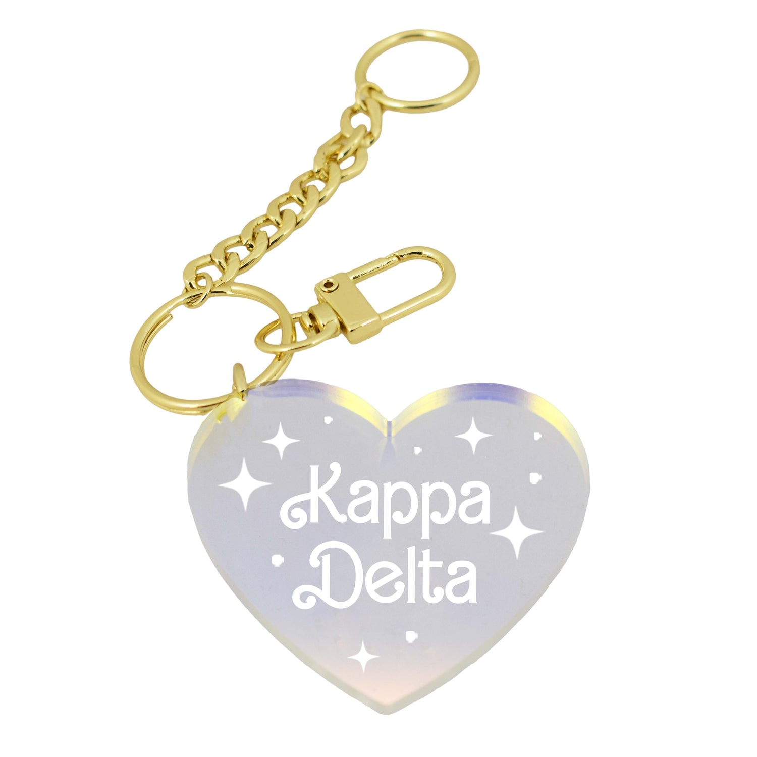 Sorority Keychains - Iridescent Heart Design