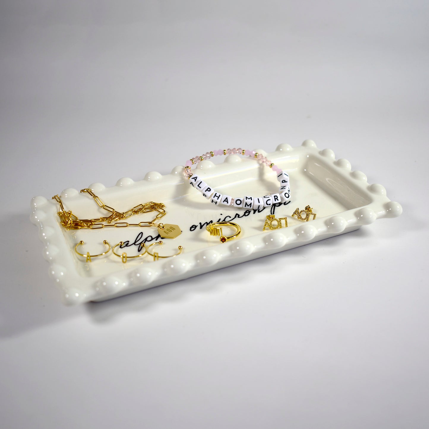 Phi Mu 18k Gold Plated Stud Earrings