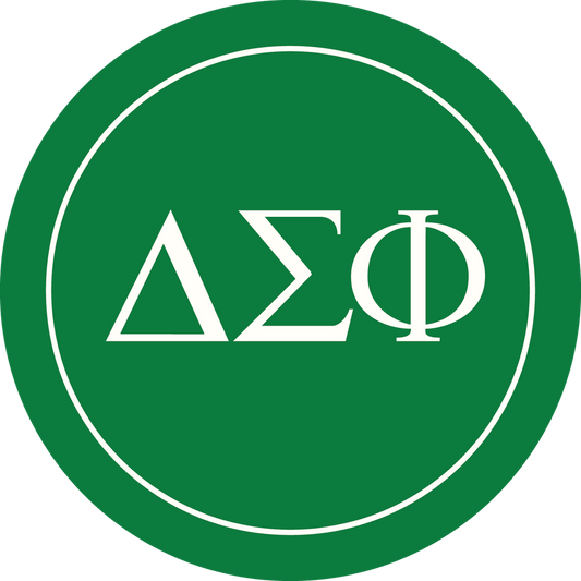 Delta Sigma Phi Fraternity Car Decal Sticker- Full Color Circle Logo