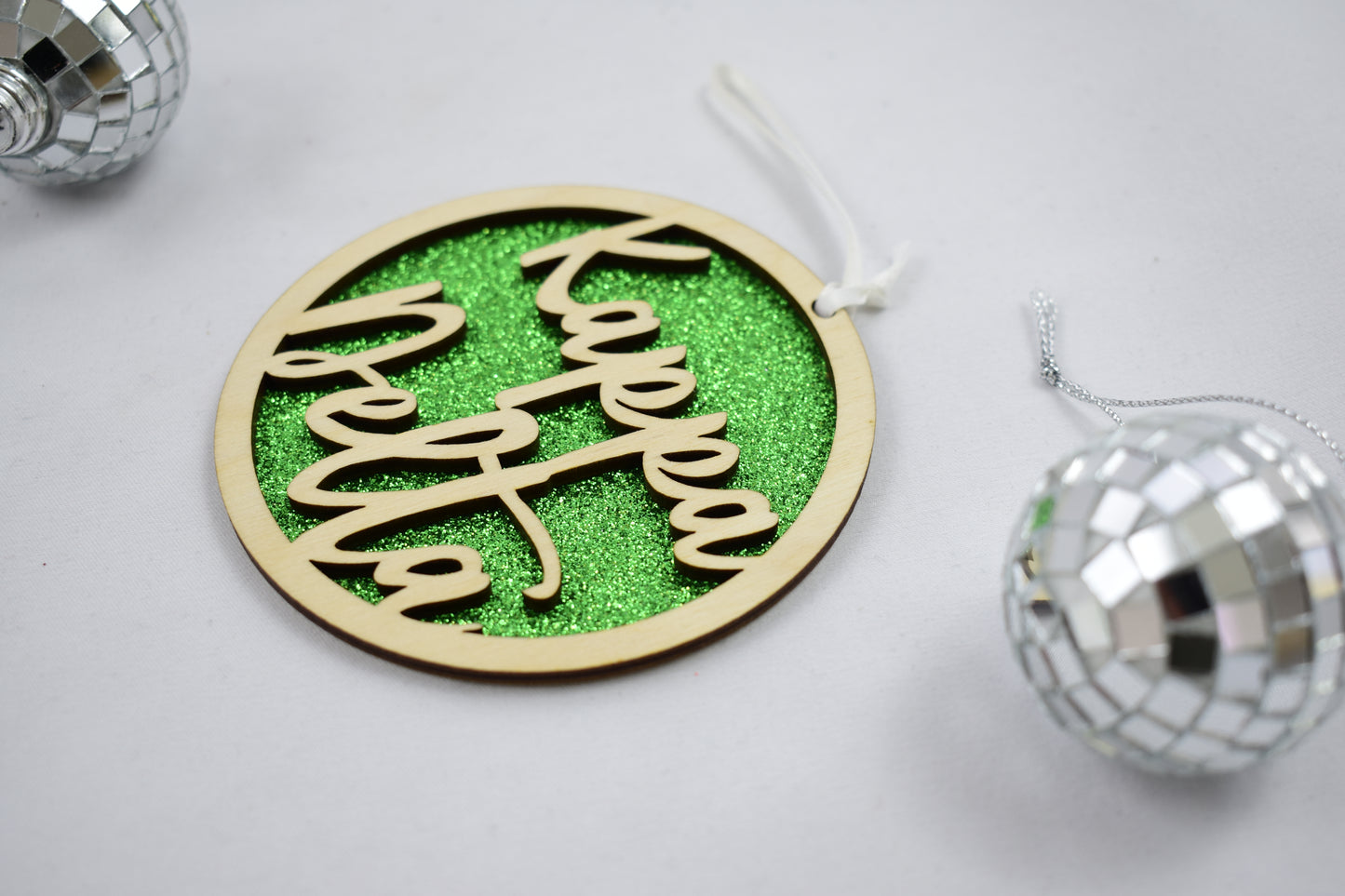 Alpha Xi Delta - Laser Carved Ornament - 3" Round
