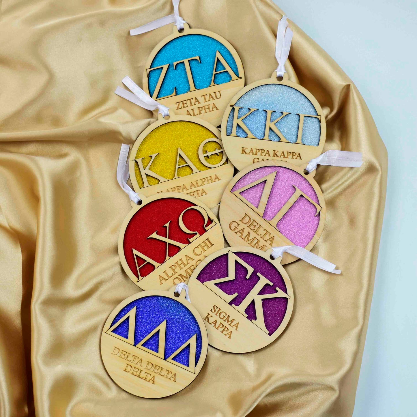 Kappa Alpha Theta - Laser Carved Ornament - 3" Round