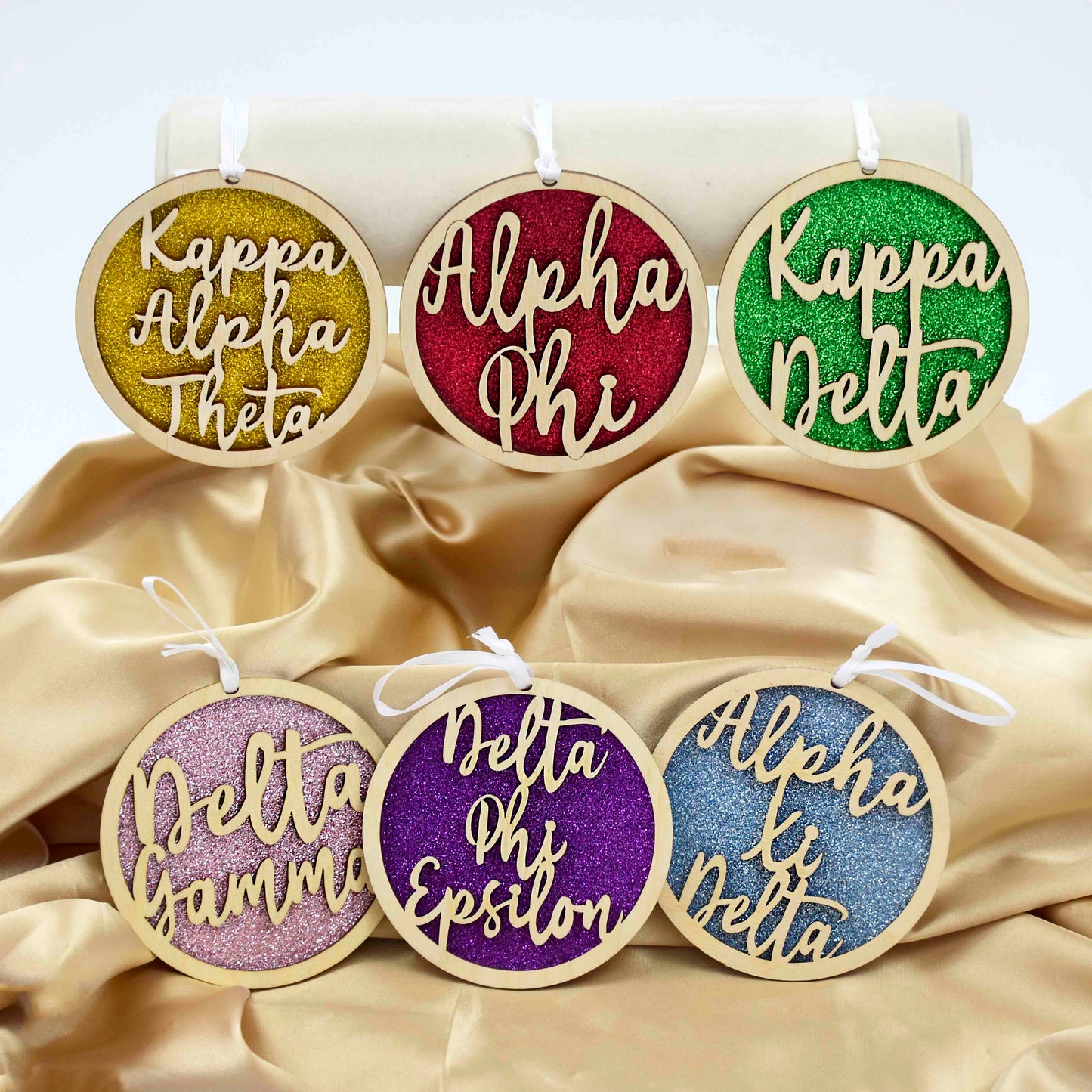 Alpha Xi Delta - Laser Carved Ornament - 3" Round