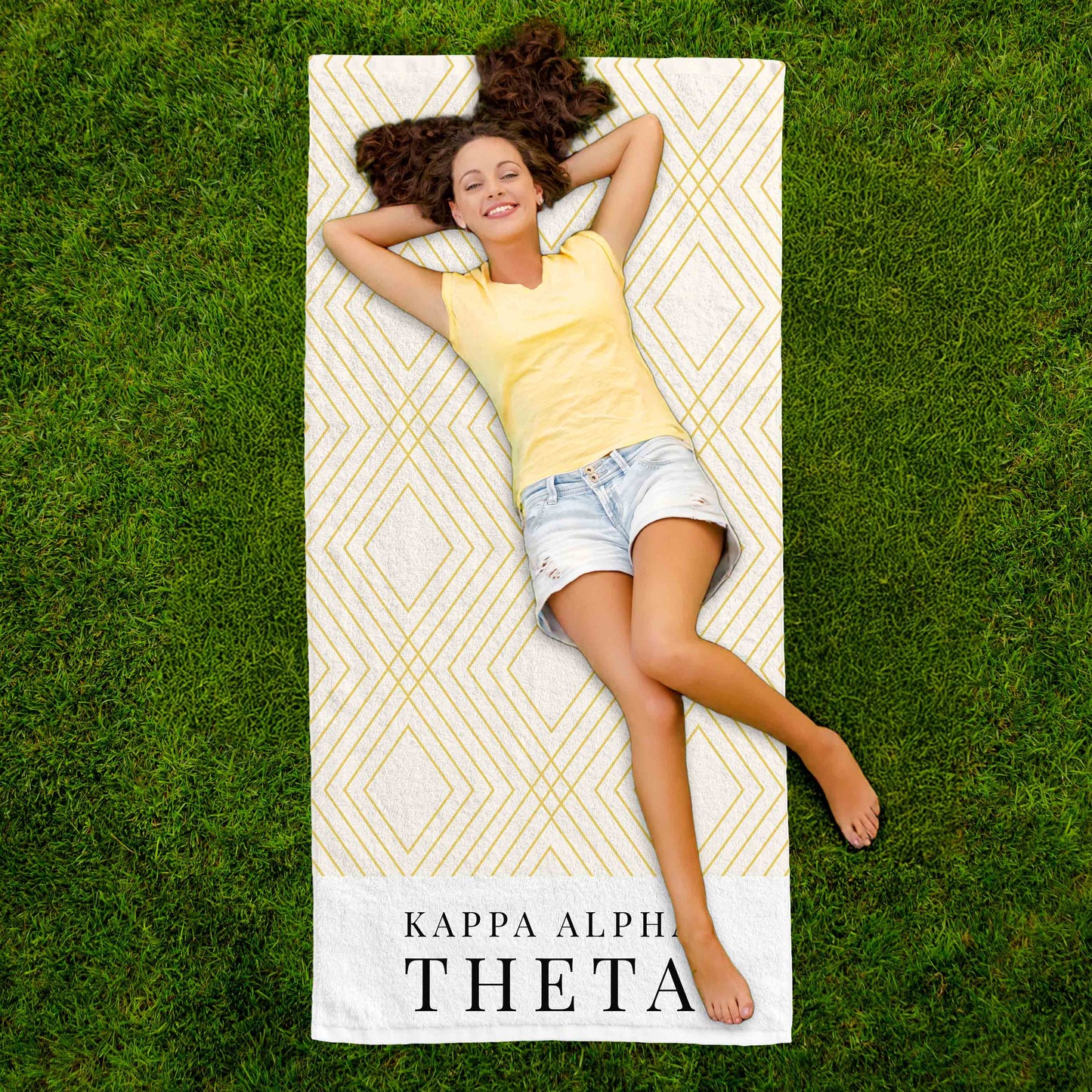 Alpha Chi Omega Beach Towel- Lightweight Brand Design