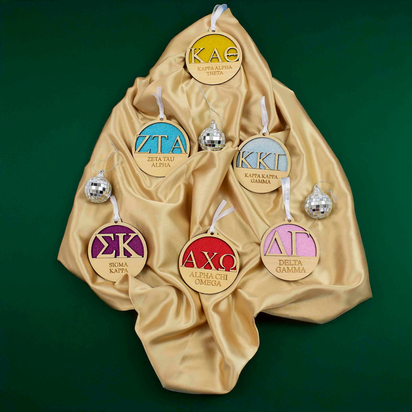 Kappa Alpha Theta - Laser Carved Ornament - 3" Round