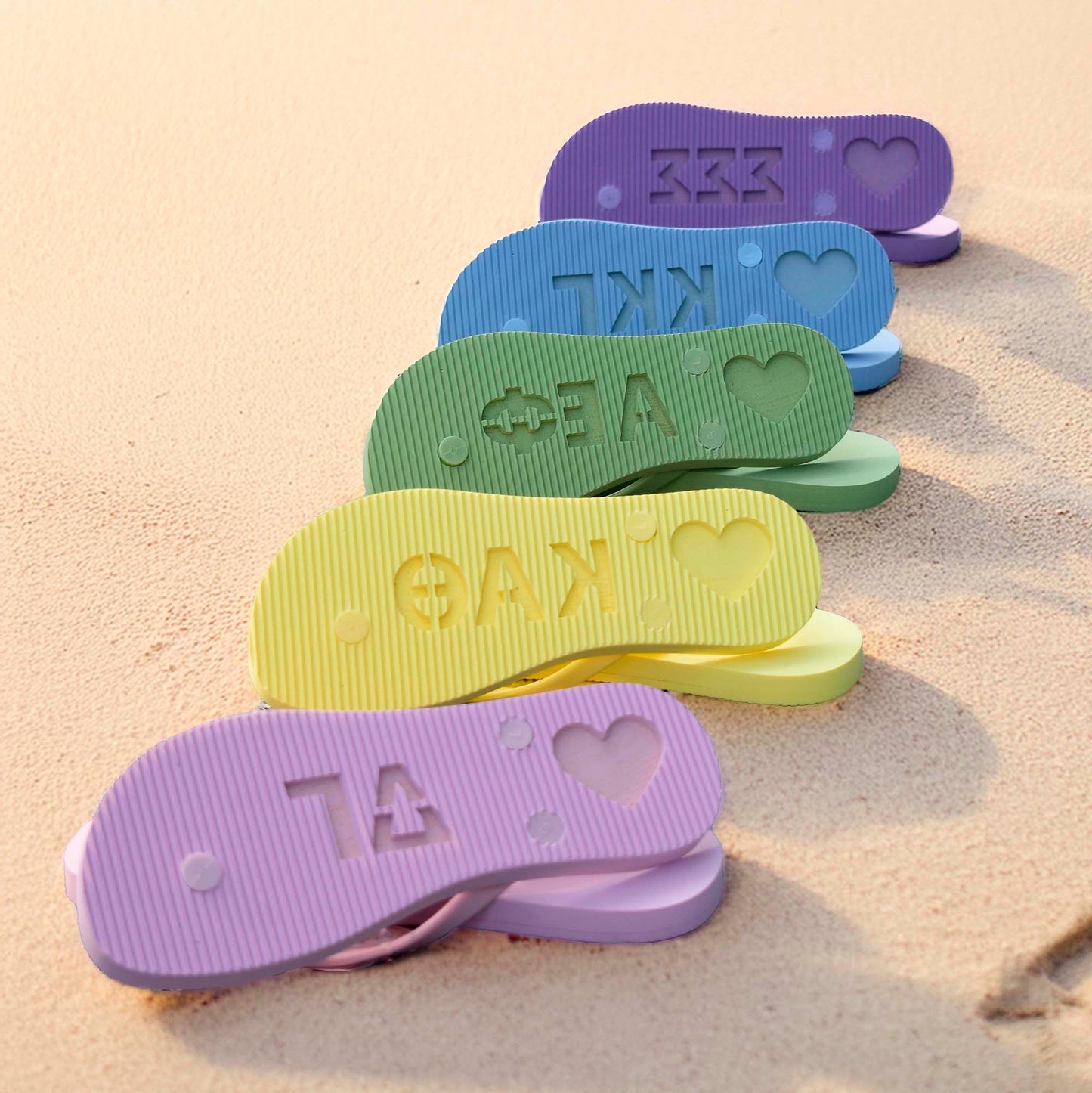 Alpha Xi Delta Flip Flops, With Greek Letter Cutouts
